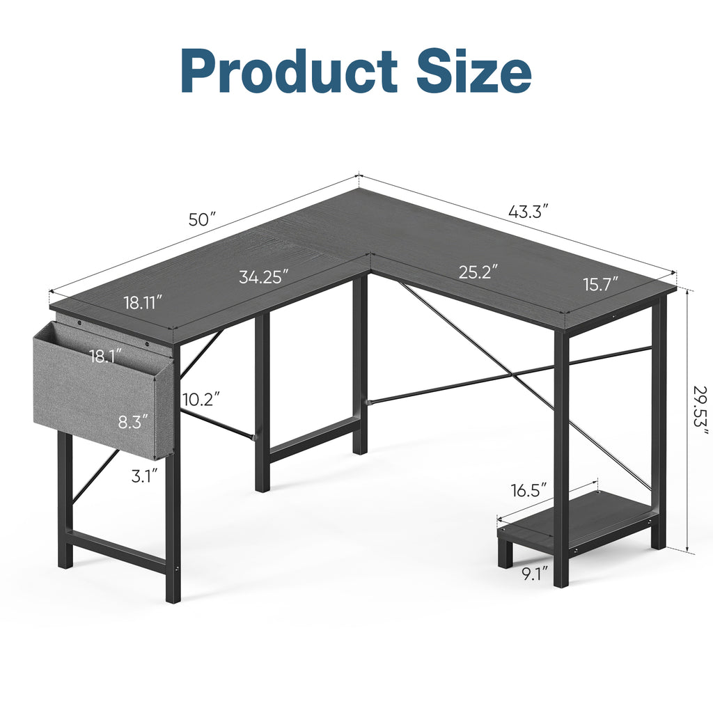 Elevate Your Productivity with Our L-Shaped Computer Desk for Home Office - Nook & Nest
