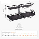 2-Tier Wire Under Sink Organizer – 2-Pack, Pull-Out Drawer, Carbon Ste - Nook & Nest
