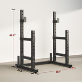 Adjustable Squat Rack, 660lbs Multi-Functional Bench Press Rack for Weight Lifting Home Gym Strength Training, Black - Nook & Nest