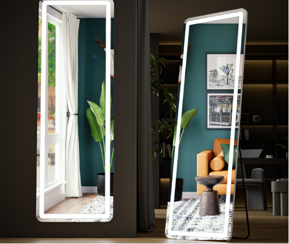 3 Color Lighting Mirror With LED Lights - Nook & Nest