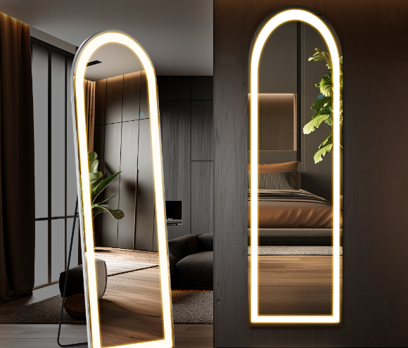 3 Color Lighting Mirror With LED Lights - Nook & Nest