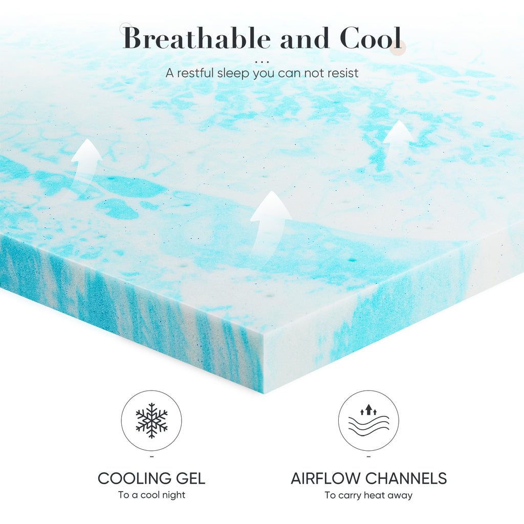 Discover Ultimate Comfort with Our Cooling Gel Memory Foam Bed Topper - Nook & Nest