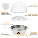 Electric Egg Cooker – 7-Egg Capacity, Auto Shut-Off, Boil & Steam - Nook & Nest
