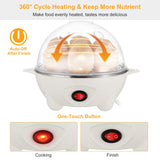 Electric Egg Cooker – 7-Egg Capacity, Auto Shut-Off, Boil & Steam - Nook & Nest