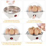 Electric Egg Cooker – 7-Egg Capacity, Auto Shut-Off, Boil & Steam - Nook & Nest