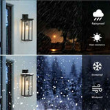 Black Solar Outdoor Wall Lights, Set of 2 - Nook & Nest
