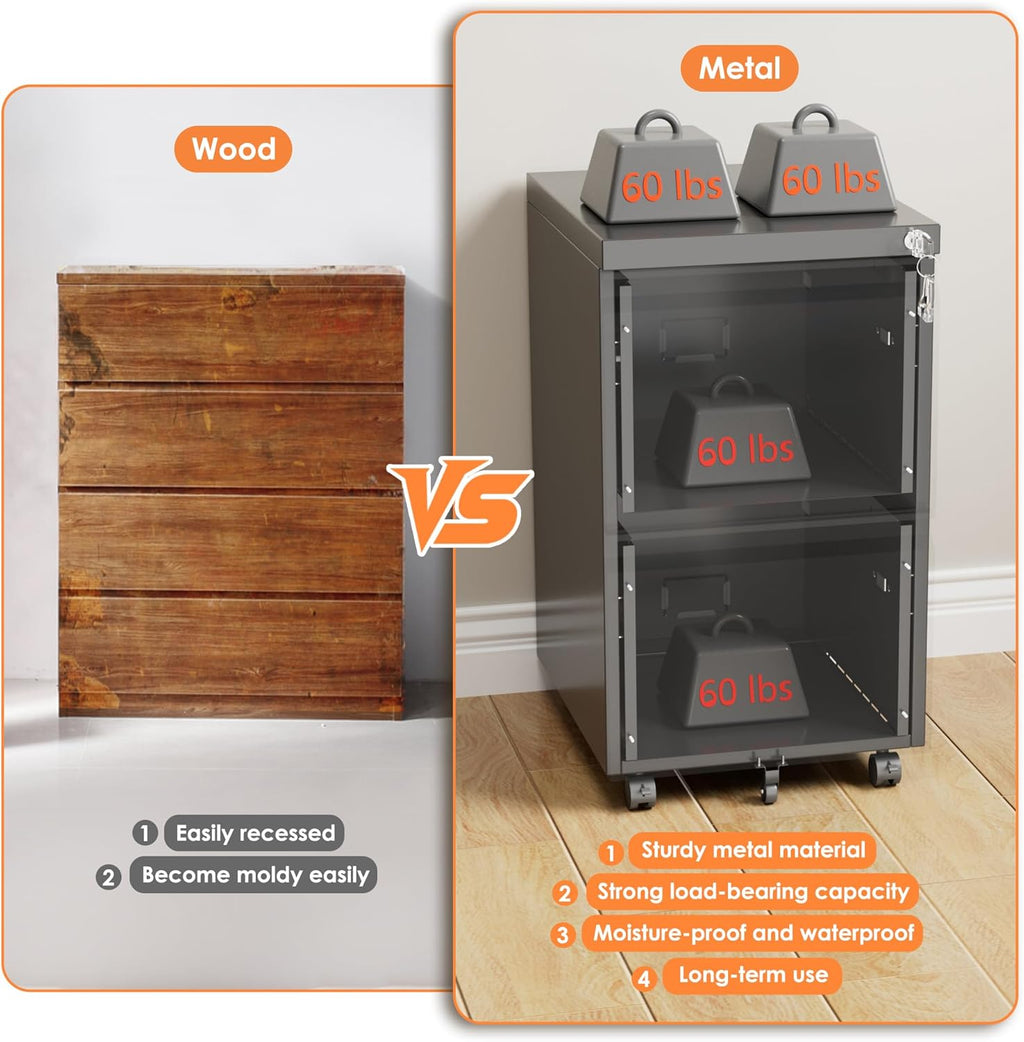 Transform Your Space with Our Mobile File Cabinet: Stylish Storage for Home & Office - Nook & Nest