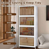 Foldable Storage Bins with Wheels – 4-Pack, Magnetic Door, 360° Wheels - Nook & Nest