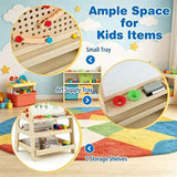 Wooden Kids Art Easel – 2-in-1 with Marble Run & Built-In Storage, Sol - Nook & Nest