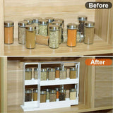 White Swivel Spice Rack Organizer for Kitchen Cabinets - Nook & Nest