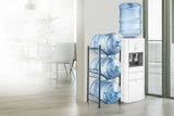 3-Bottle Water Jug Holder Rack – 3-Tier Single Row, Black - Nook & Nest