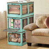 Foldable Storage Bins with Lid – 3-Pack, 4-Door Access (Top & Front), Nook & Nest