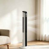 White 42-Inch Bladeless Tower Fan with Remote - Nook & Nest