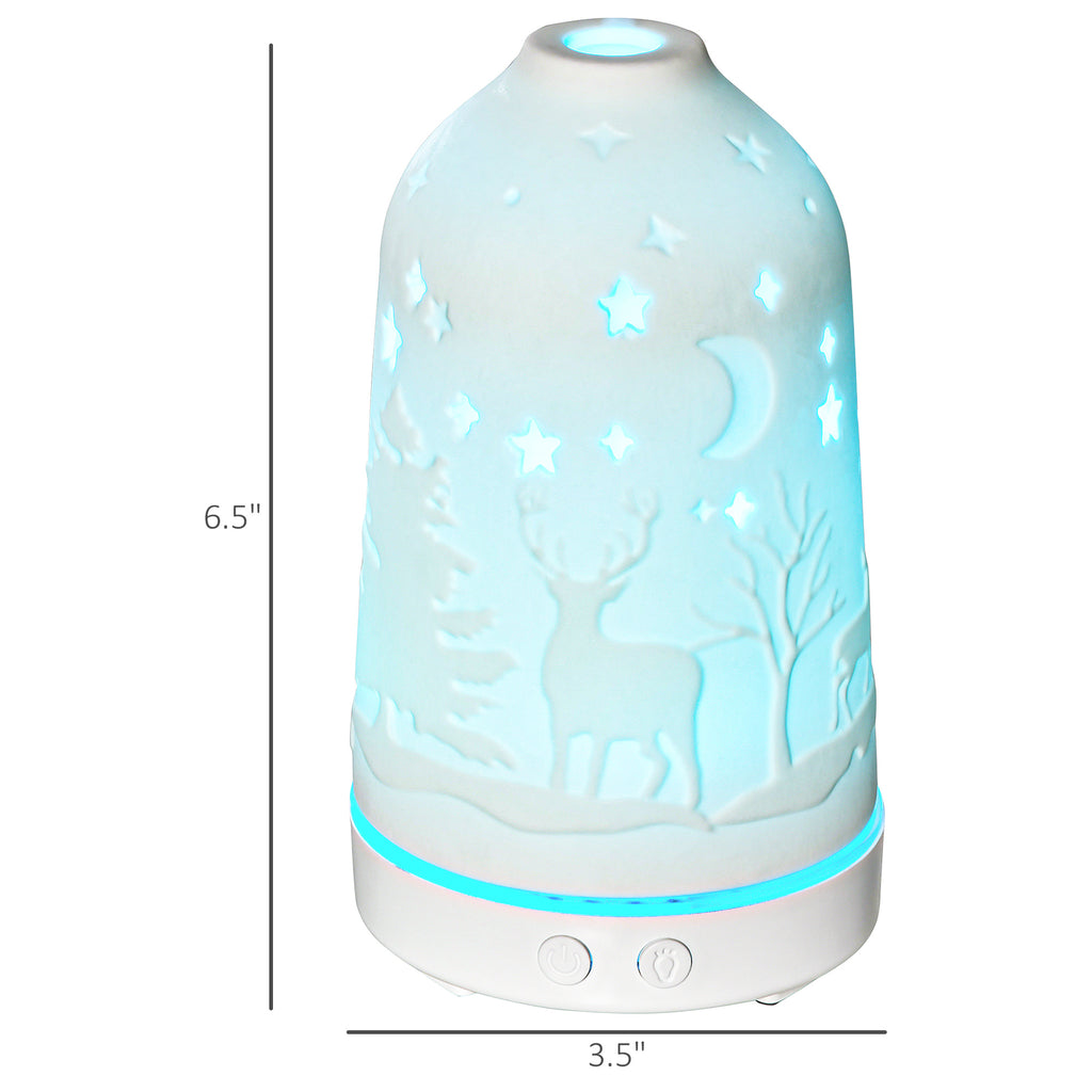 Elevate Your Space with the Ultrasonic Aromatherapy Diffuser – 100ml Ceramic Cover Humidifier with 7 LED Colors - Nook & Nest