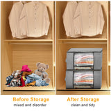 Large Clothes Storage Bags – 90L, Clear Window, Dual Zipper (Set of 2) - Nook & Nest