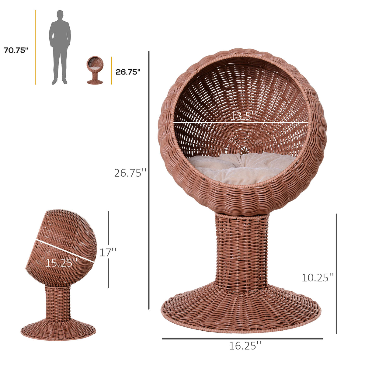 Elevated Cat Bed with Egg Chair – The Ultimate Cozy Retreat for Your Feline Friend - Nook & Nest