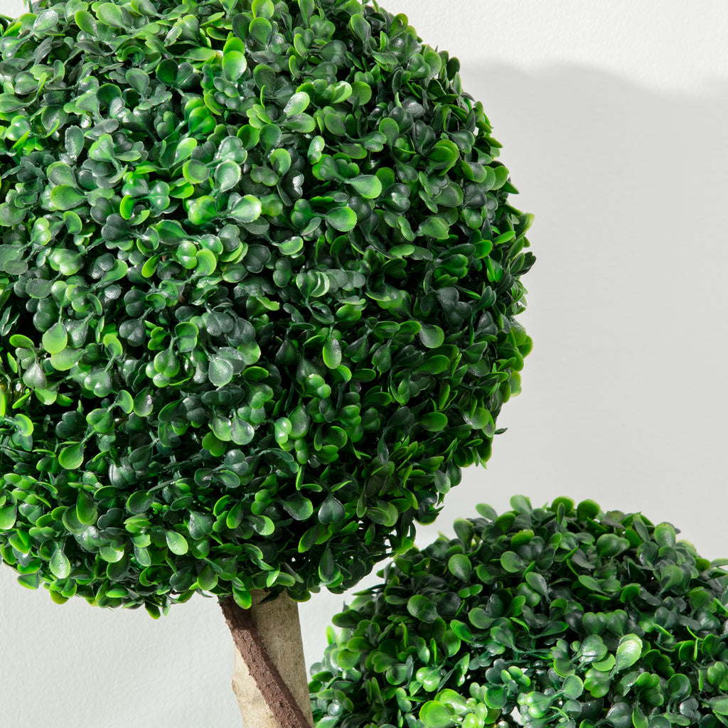 Plant for Home Decor Indoor & Outdoor Plants, Tree in Pot, 3 Ball Boxwood Topiary Tree for Home Office, Living Room Decor, Dark Green - Nook & Nest