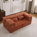 Orange Modular Floor Sofa, Configurable Sectional - Nook & Nest