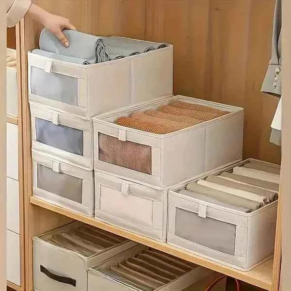 Transform Your Space with Our Foldable Clothes Storage Box – Stylish & Stackable! - Nook & Nest