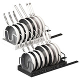 Pull-Out Pots and Pans Organizer – Damping Rails, 8 Dividers, 44 lb, N - Nook & Nest