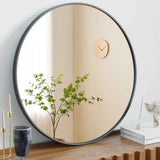 Black Circular Wall Mirror – 20 Inch