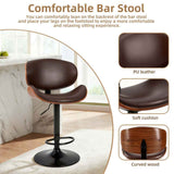 Adjustable Swivel Bar Stools – Set of 2, 360° Swivel, Backrest, Height - Nook & Nest