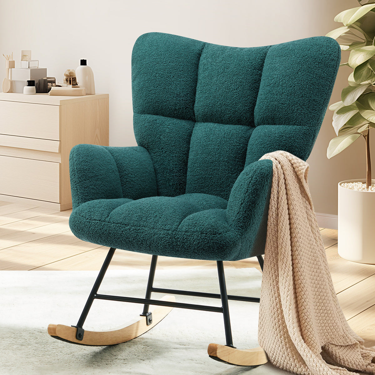 Teddy Fabric Gliding Rocking Chair - Nook & Nest