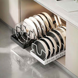 Pull-Out Pots and Pans Organizer – Damping Rails, 8 Dividers, 44 lb, N - Nook & Nest