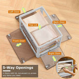 Foldable Storage Bin with Lock & Wheels – 70 Qt, Multiple Access Doors - Nook & Nest