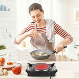 Portable Electric Hot Plate – 1000W Single Burner, 5 Heat Settings - Nook & Nest