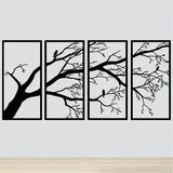 4-Panel Iron Branch and Bird Wall Art - Nook & Nest
