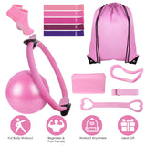 14Pcs All-in-One Pilates Kit, Pilates Ring Yoga Ball Resistance Bands Set With Carry Bag, Full Body Workout Equipment For Home Gym Travel - Nook & Nest