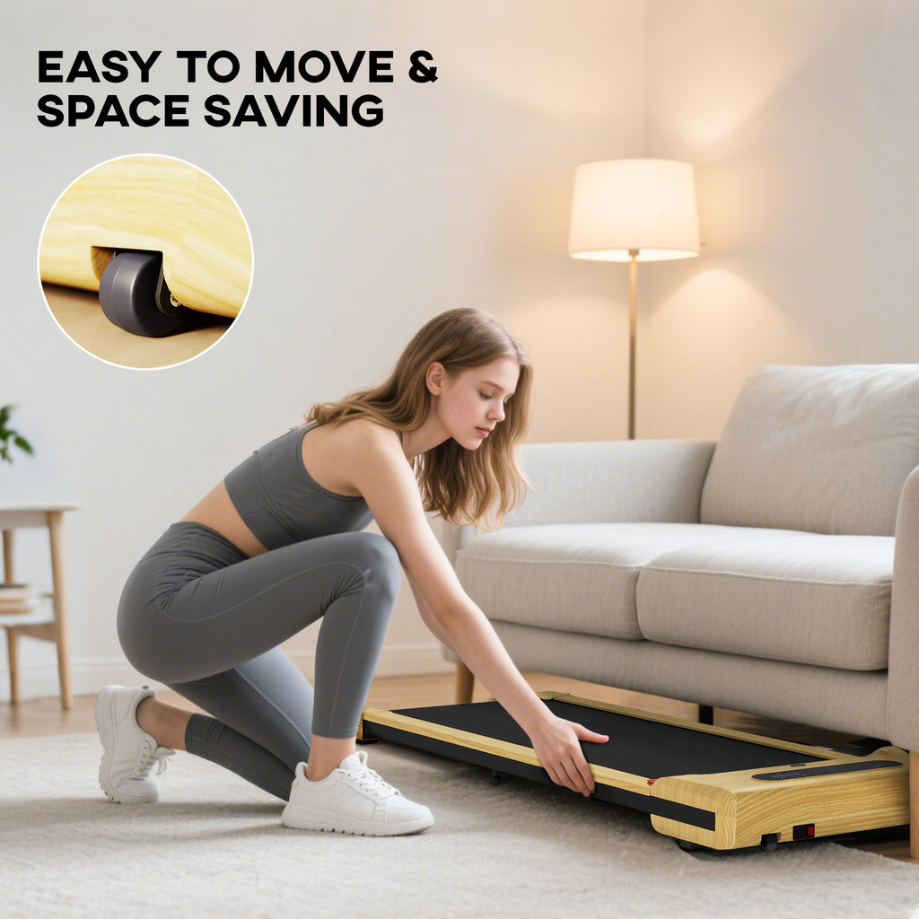 2.5HP Walking Pad, Under Desk Treadmill with Remote Control, Transport Wheels and LED Display for Home Gym Office - Nook & Nest