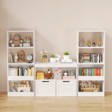 Kids Book and Toy Organizer – Rolling Storage Drawers, Book Display Sh - Nook & Nest