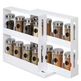 White Swivel Spice Rack Organizer for Kitchen Cabinets - Nook & Nest