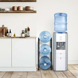 3-Bottle Water Jug Holder Rack – 3-Tier Single Row, Black - Nook & Nest