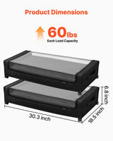 Under Bed Storage Bins with Wheels – 2-Pack, 30", Clear Lid, Low-Profi - Nook & Nest