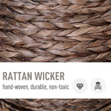 Elevated Cat Bed with Rotating Wicker Pod – Handwoven, Plush Cushion, Nook & Nest