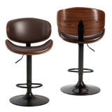 Adjustable Swivel Bar Stools – Set of 2, 360° Swivel, Backrest, Height - Nook & Nest