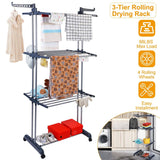 Foldable Laundry Drying Rack with Wheels - Nook & Nest