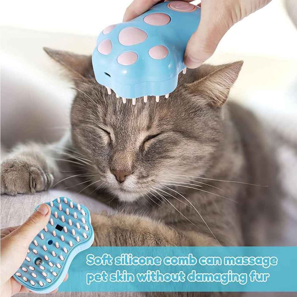 Blue Rechargeable Pet Grooming Brush with Mist Spray - Nook & Nest