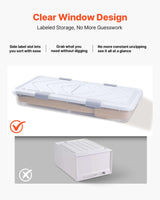 Under Bed Storage Bins with Wheels – 4-Pack, 360° Lockable Wheels, Sna - Nook & Nest