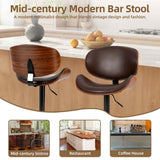 Adjustable Swivel Bar Stools – Set of 2, 360° Swivel, Backrest, Height - Nook & Nest