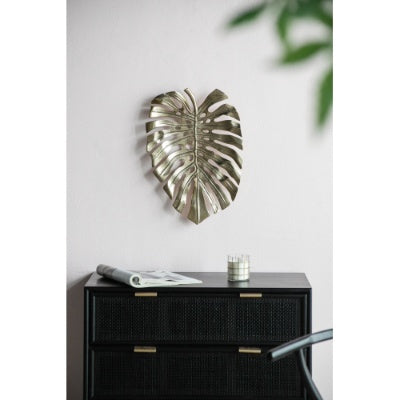 18.9x13.4x1.4 Gold Monstera Leaf Wall Decor - Nook & Nest