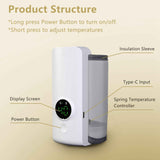 Portable Baby Bottle Warmer – USB Rechargeable, 6 Heating Levels