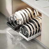 Pull Out Pots And Pans Organizer Under Cabinet With 8 Adjustable Dividers Rustproof Carbon Steel Sliding Pots Holder For Kitchen Cookware Bakeware Pots Lids Storage - Nook & Nest
