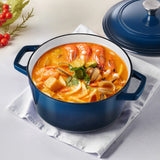 6-Quart Enameled Cast Iron Dutch Oven with Lid - Blue - Nook & Nest