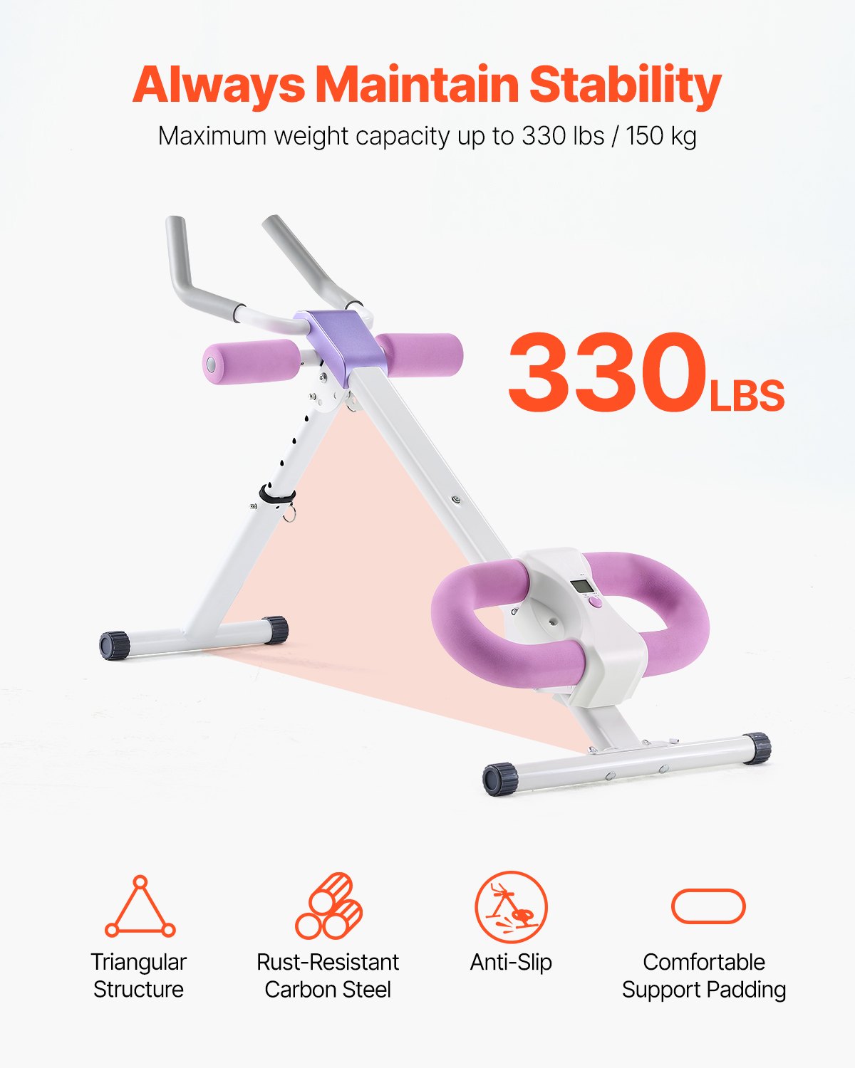 AB Workout Machine, Ab Workout Equipment At Home Gym, Core & Abdominal Trainers For Women, 330 Lbs Weight Capacity Strength Training Ab Cruncher, Foldable Adjustable Fitness Exerciser - Nook & Nest