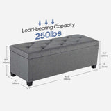 Cushioned Storage Ottoman with Hidden Compartment – Footstool, Bench & - Nook & Nest
