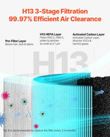 Smart H13 HEPA Air Purifier - Covers 2018 sq ft - Nook & Nest
